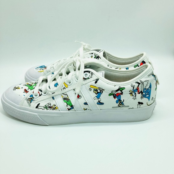 Adidas Originals Nizza x Disney Sport Goofy White Sneakers - Picture 11 of 16